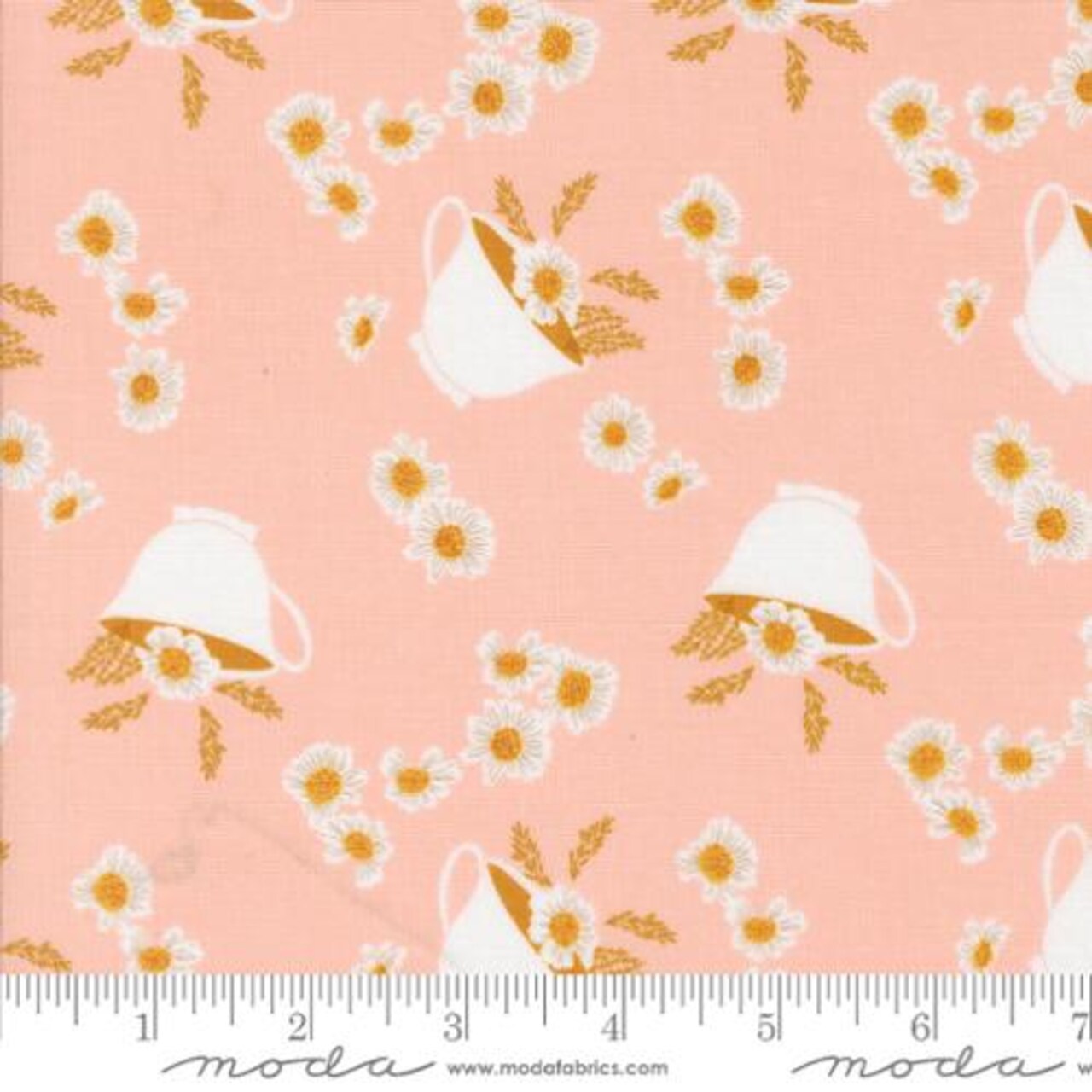 Fabric Moda Blush Daisy Teacup Frivolity by the Quarter Yard 43191-12